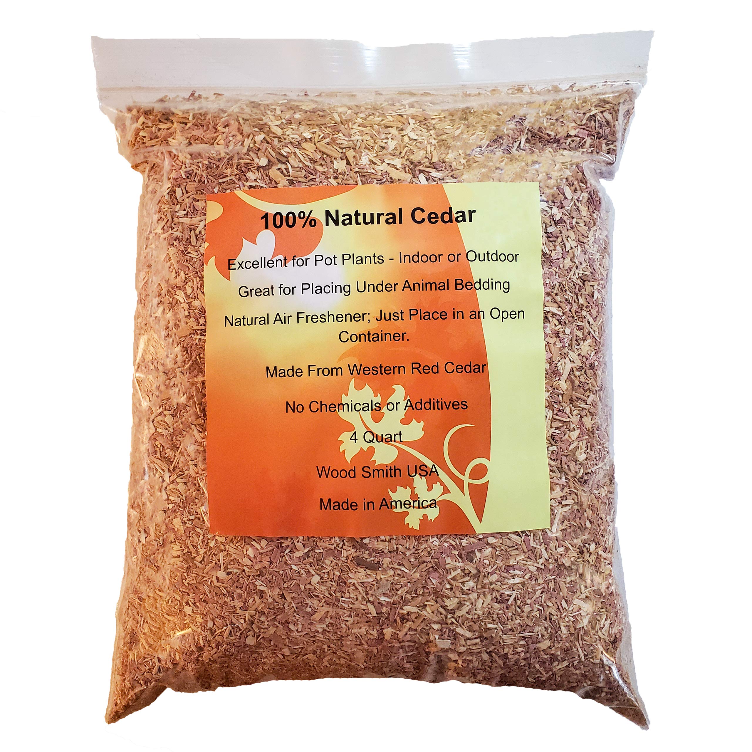Photo 1 of 100% Natural Cedar Chips | Mulch | Great for Outdoors or Indoor Potted Plants | Dog Bedding | Pleasant Earthy Smell 4 Quarts