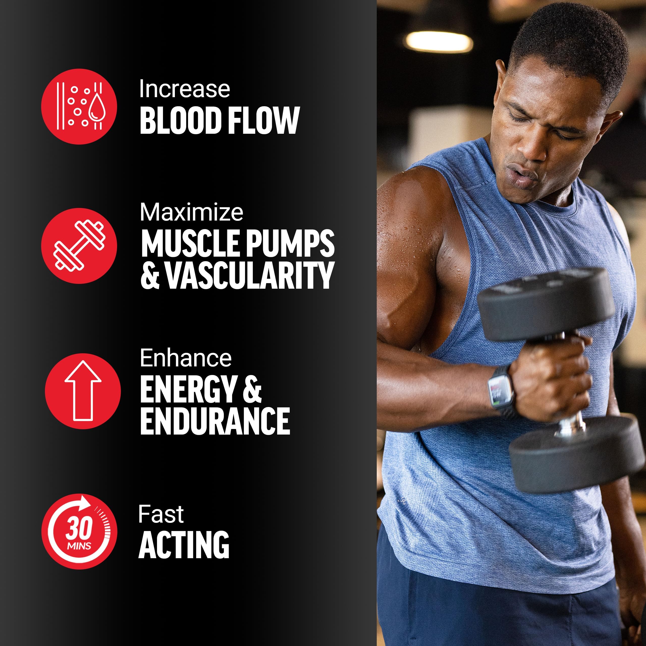 FORCE FACTOR Nitric Oxide Booster, Fast-Acting Formula with L-Arginine, Boosts Nitric Oxide Levels, Maximize Muscle Pumps, Enhance Endurance, Improve Circulation, 120 Capsules