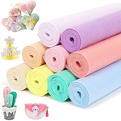 Pastel Stiff Felt Sheets Bundle: LOTOFUN 9pcs