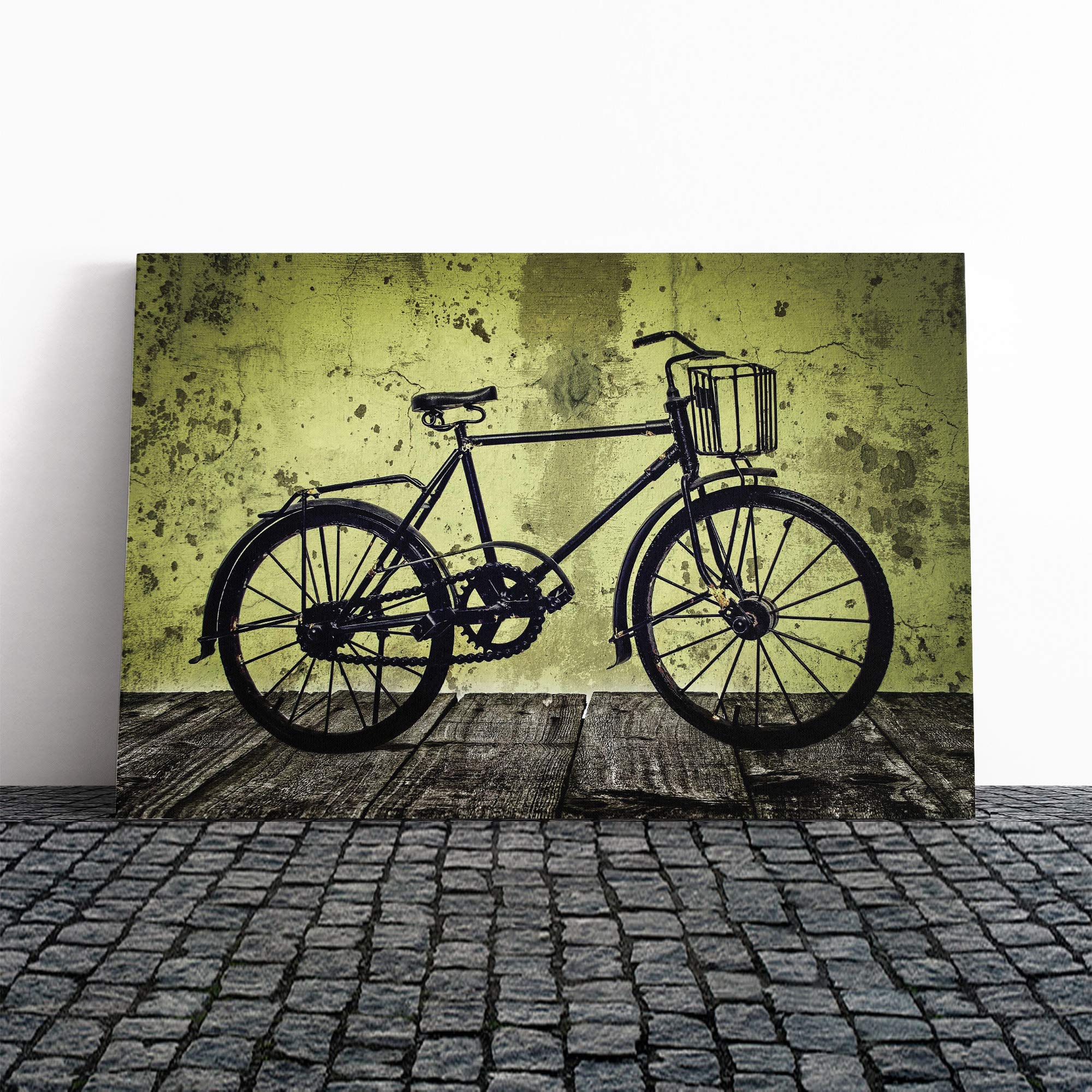 Retro Bike Bicycle Canvas Print | Gallery Wrapped 30mm Frame Wall Art | 20x14 inches | Ready to Hang | Retro Vehicles Picture | Living Room Bedroom Lounge Office