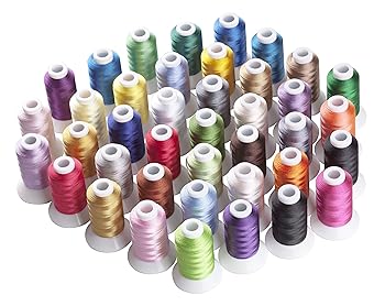 Simthread 40 Spools Brother Polyester Embroidery Thread for Brother Babylock Janome Singer Husqvarna Bernina Embroidery and Sewing Machines