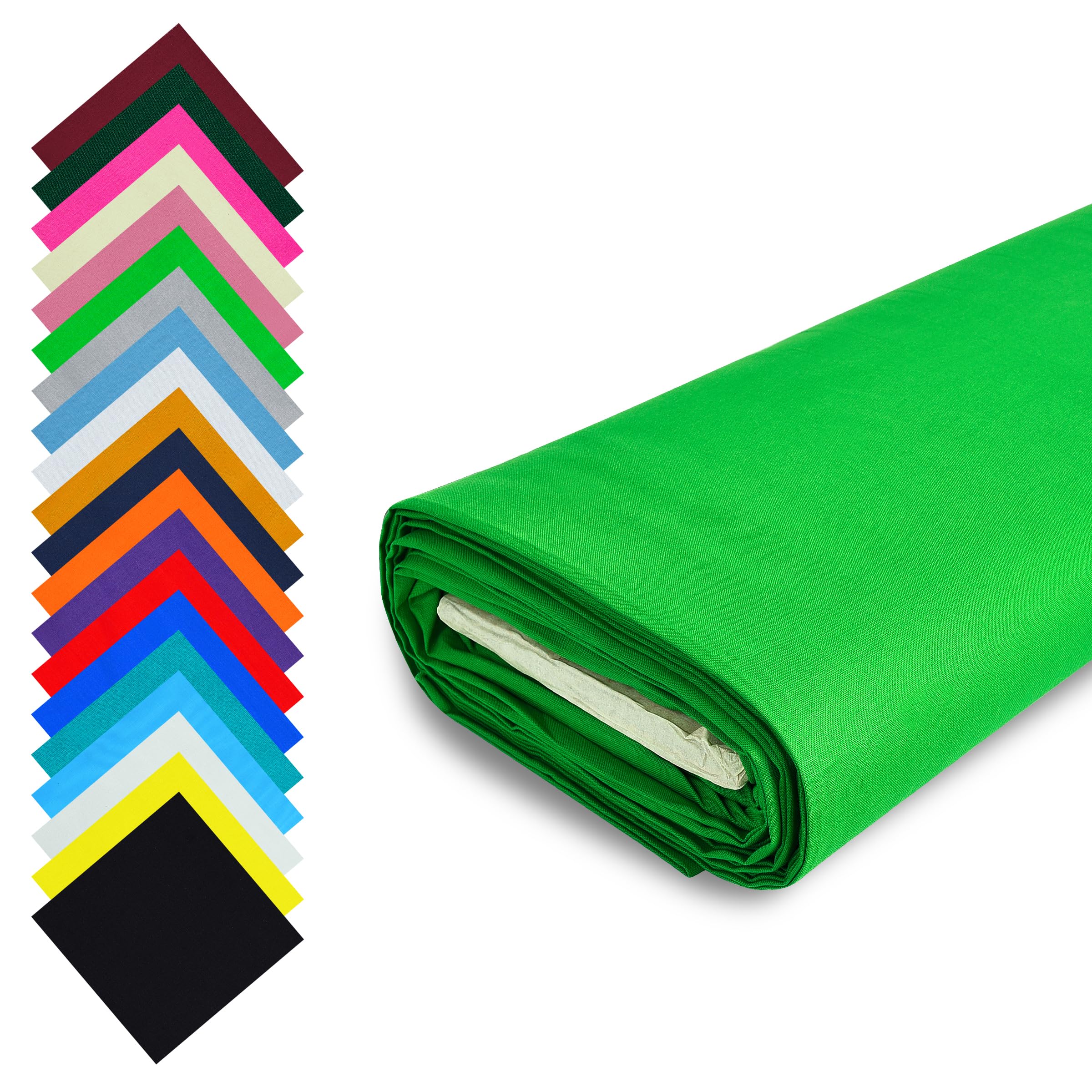 Fashion Track Emerald Green Fabric Cotton by The Metre UK - 58 Inches / 147.5 cm Wide - 100% Cotton Fabric Plain - 60 Square - Available in 20 Colours and 5 Sizes (2 Metre, Emerald Green) — image 1