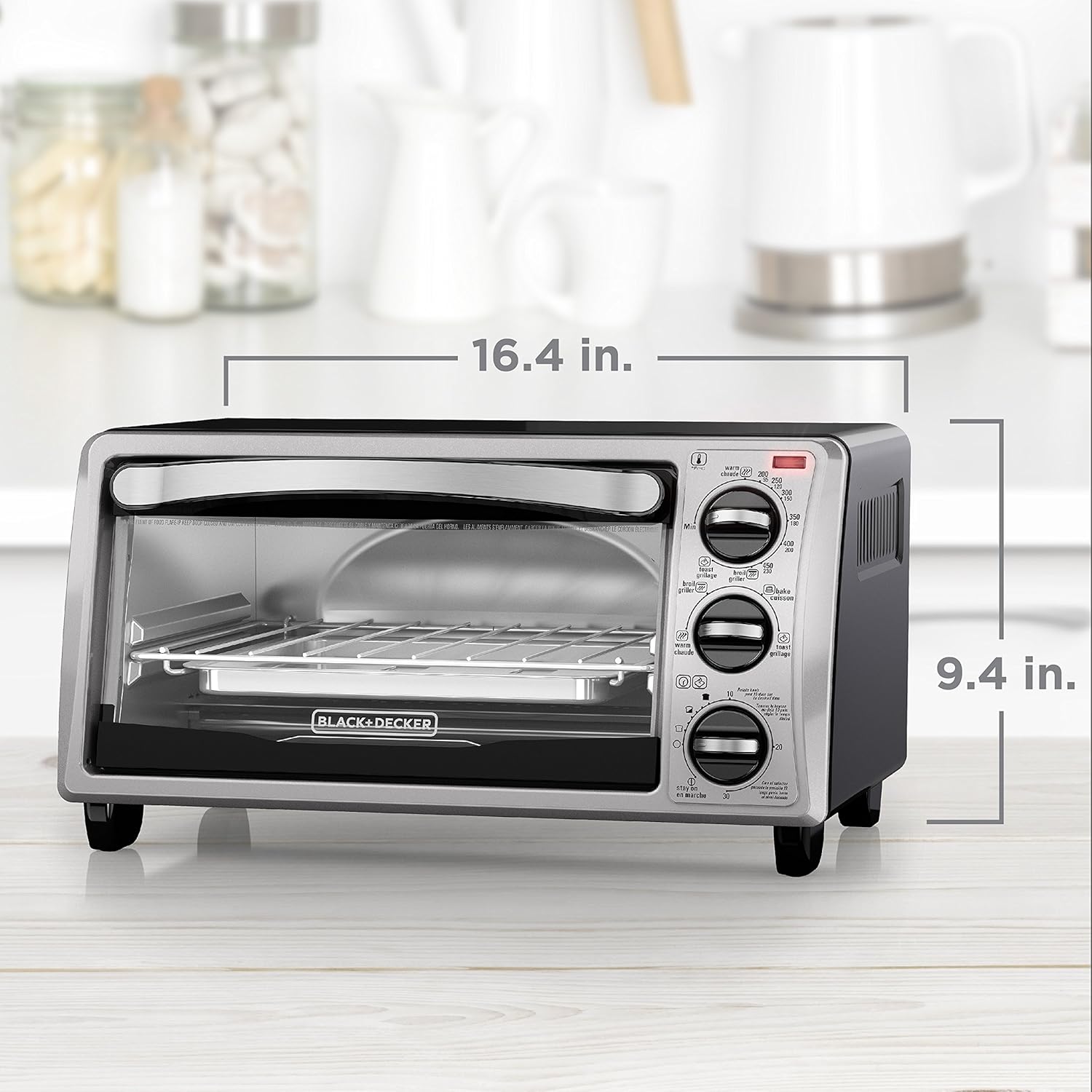 מטבח BLACK+DECKER TO1313SBD Decker To1313Sbd 4Slice Toaster Oven, Black