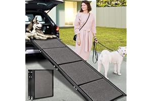 71" Max Length & 20" Width Dog Car Ramps, Large Dog Folding Ramp with Non-Slip Surface, Pet Stairs Ramp for Large Cars, SUVs,