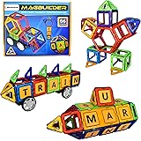MAGBUILDER 66 Pieces Magnetic Blocks Toy - STEM learning - Educational Construction Engineering, Staking Building Play Set for Kids Ages 3, 4, 5 year old boys & Girls- Best Creative DIY Toy Gift