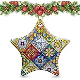 Christmas Ornaments 2025,Mexican Talavera Ornaments for Christmas Tree Holidays Ornaments Decorations,adornos de Navidad Ceramic Xmas Gifts Idea for Home Decor