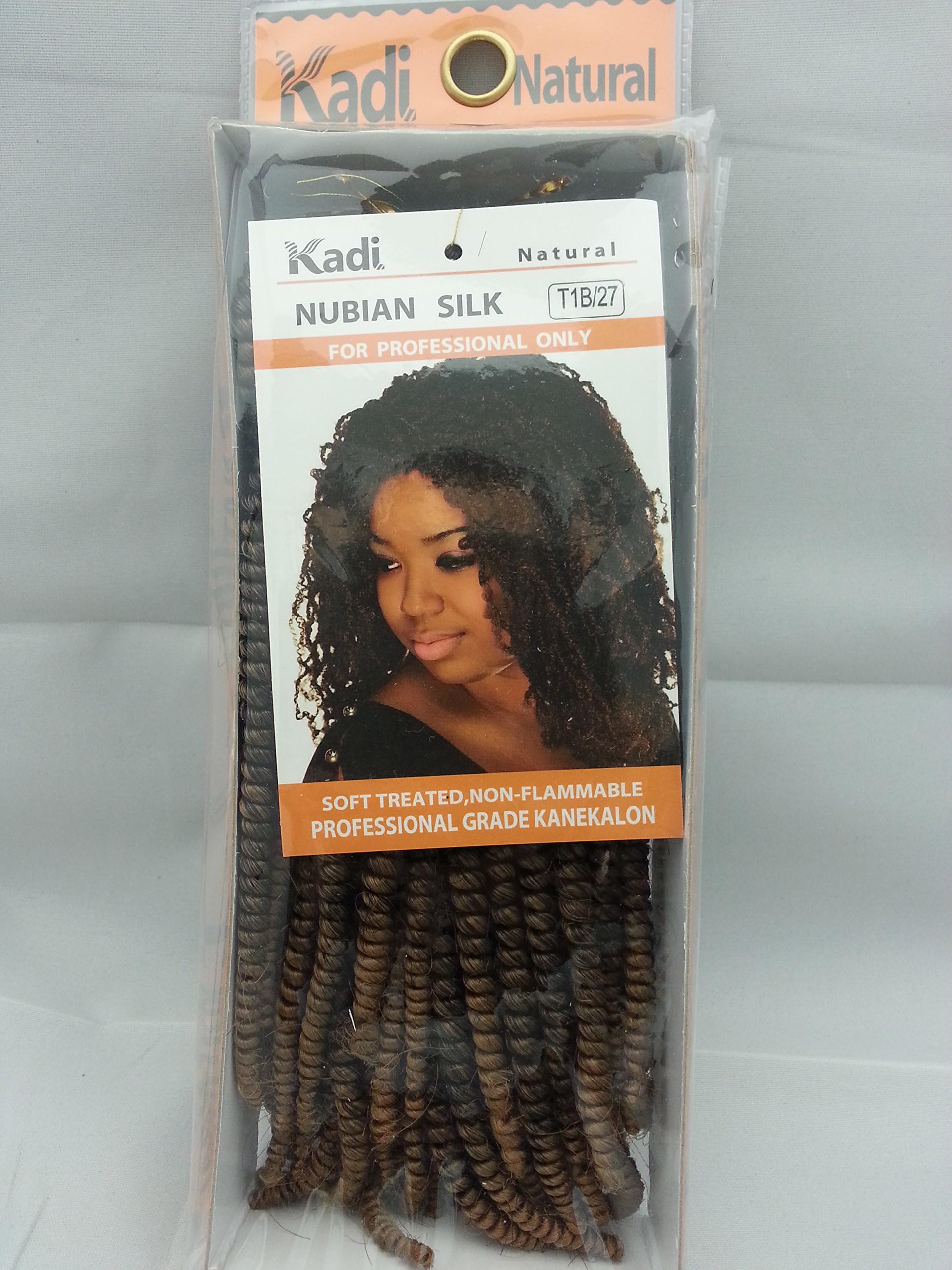 Kadi Natural Braiding Style, Hair Extension, Professional Grade Kanekalon (T1B/27 - Black / Honey Blond, NUBIAN SILK)