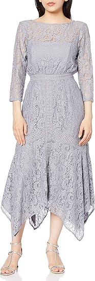 ラグナムーン ワンピース Ladyﾊﾝｶﾁｰﾌﾍﾑﾚｰｽﾄﾞﾚｽ レディース ワンピース チュニック 通販 Amazon