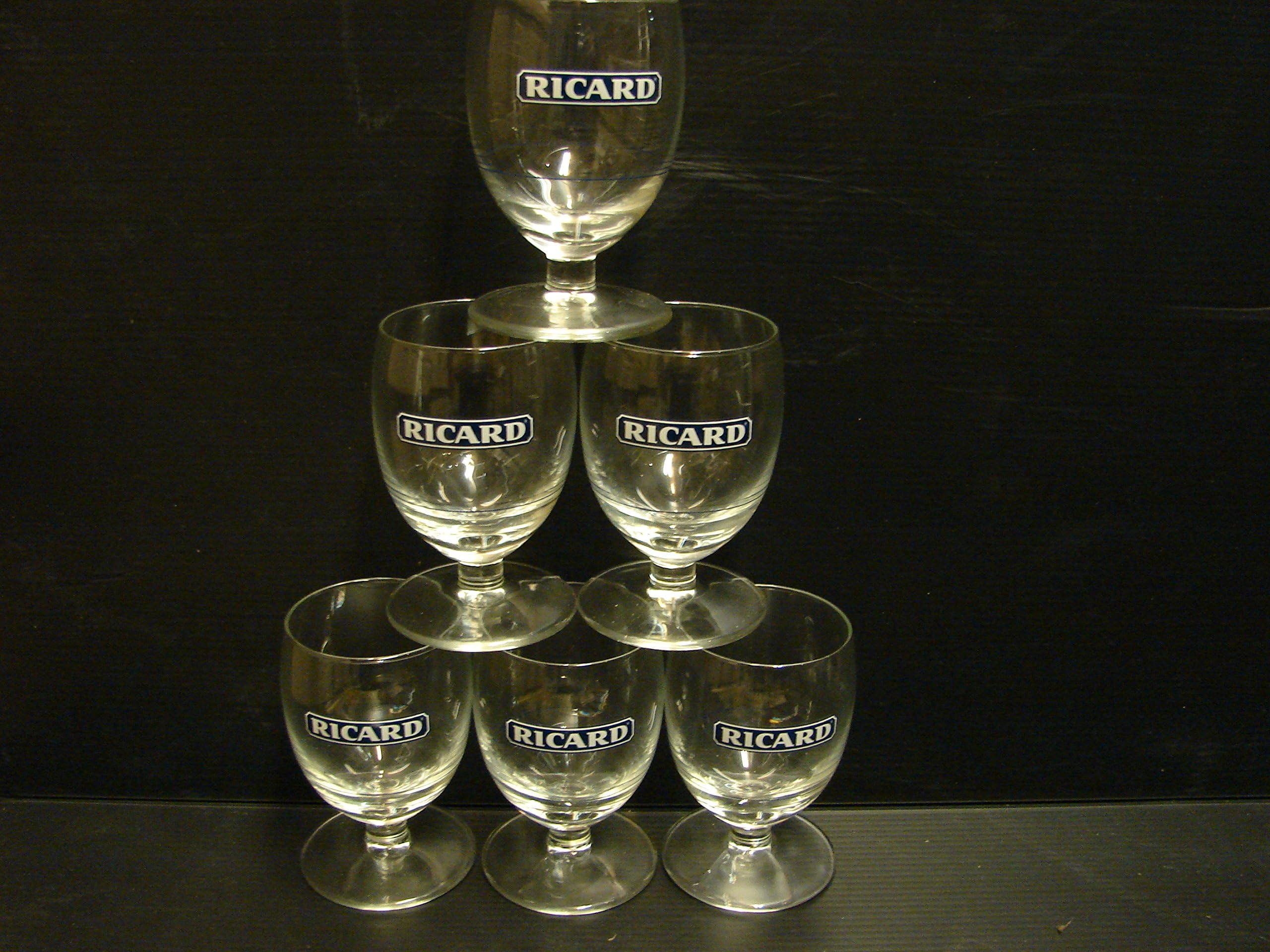 6 x Ricard balloon glasses 17cl.