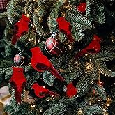 YCHTEWY-12PCS Bird Christmas Ornaments Clip on Cardinals for Trees-3.5 lnch (A)