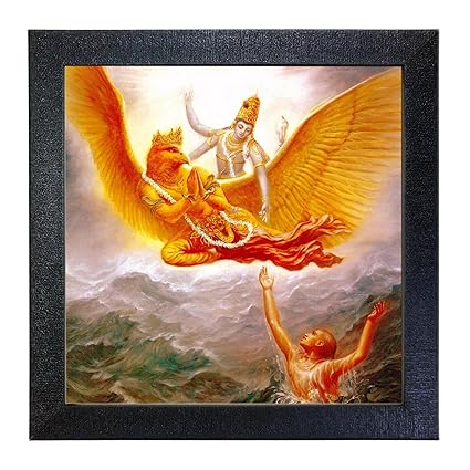Sehaz Artworks Lord Vishnu Wall Photo Painting (Vinyl, 30 cm x 30 cm x 3 cm, Black, SZA-Lord_Vishnu_001)