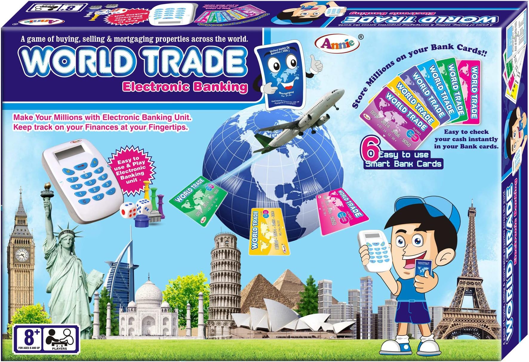 CP Bigbasket World Trade, Monopoly Property Trading Game - Electronic Banking with Swipe Machine, Great Family Fun Game Toy