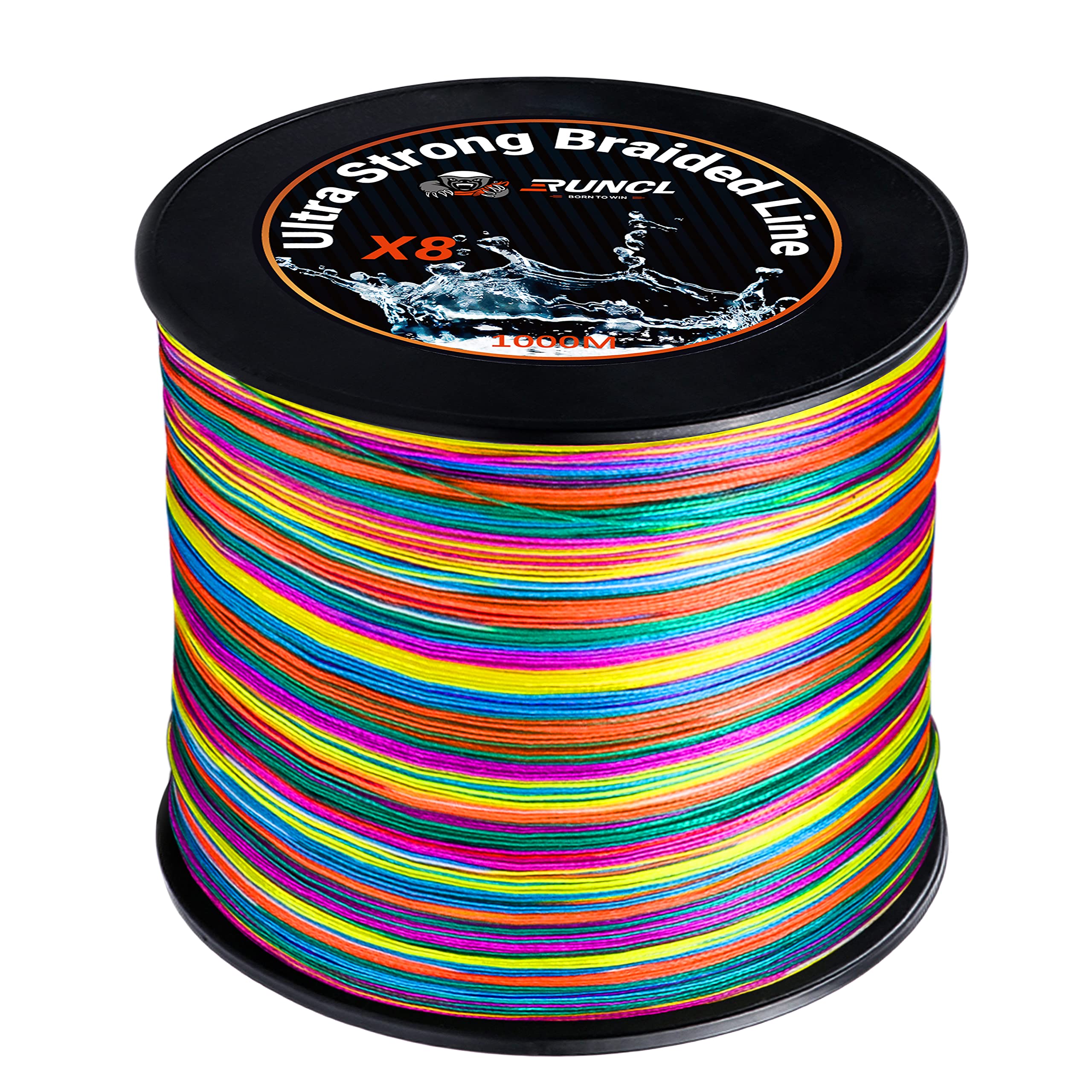 Photo 1 of RUNCL Braided Fishing Line, 8 Strand Abrasion Resistant Fishing Line Braid, Super Durable, Smooth Casting, Zero Stretch, Smaller Diameter, Hi Vis, 328-1093 Yards, 12-100LB(85LB,1093yds)