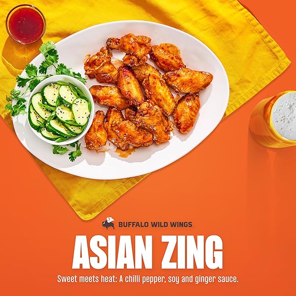 BUFFALO WILD WINGS ASIAN ZING SAUCE, 12 FL. OZ., PERFECT DIPPING SAUCE, CHICKEN MARINADE, STIR FRY SAUCE AND WING SEASONING, DELICIOUS CHILI PEPPER, SOY AND GINGER FLAVORS
