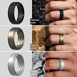 ThunderFit Silicone Wedding Rings for Men
