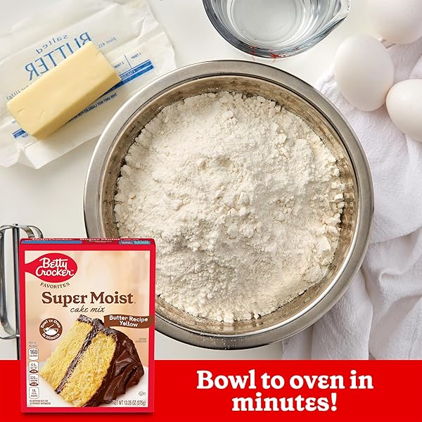 BETTY CROCKER FAVORITES SUPER MOIST BUTTER RECIPE YELLOW CAKE MIX, 13.25 OZ