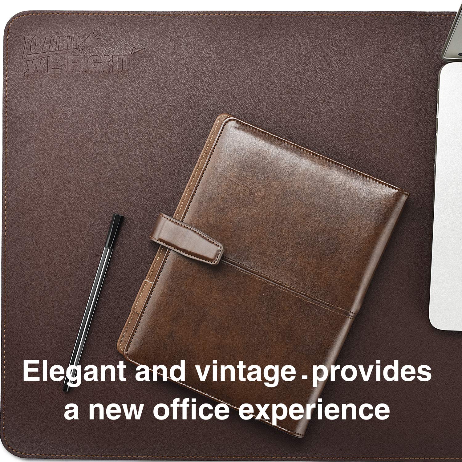 ACSTEP Office Desk Pad Ultrathin Desk Pad Protector Waterproof PU Leather Desk Blotter Pad Desk Writing Mat Dark Brown for Office,Home 31.2\