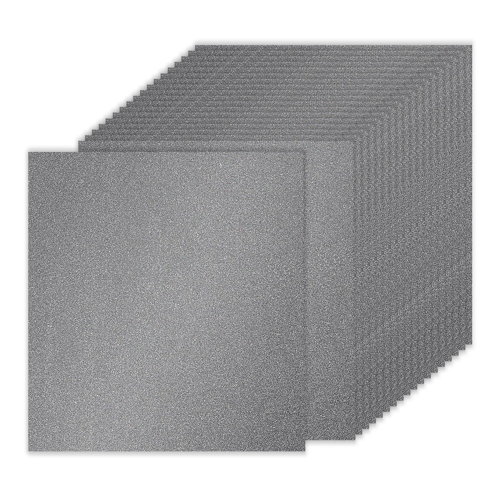 PATIKIL 20 Sheets Grey Glitter Cardstock Paper, 12x12 Inch Square Premium Sparkly Paper for Scrapbook Card Making DIY Art Projects Wedding Party