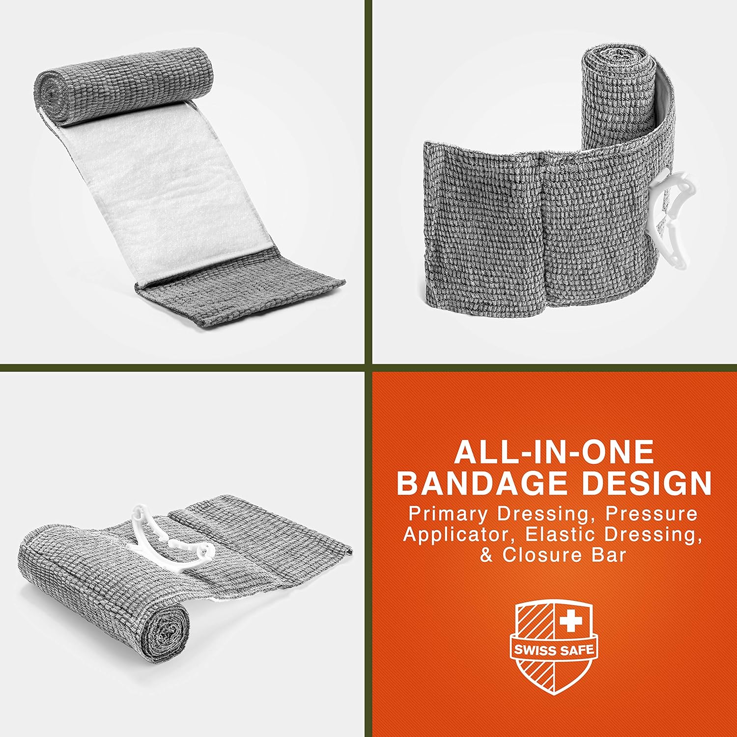 Israeli 6" Compression Bandage [STERILE]: Authentic Compact Design for Emergency Wound Dressing, First Aid and Trauma Kit (2-Pack): Health & Personal Care