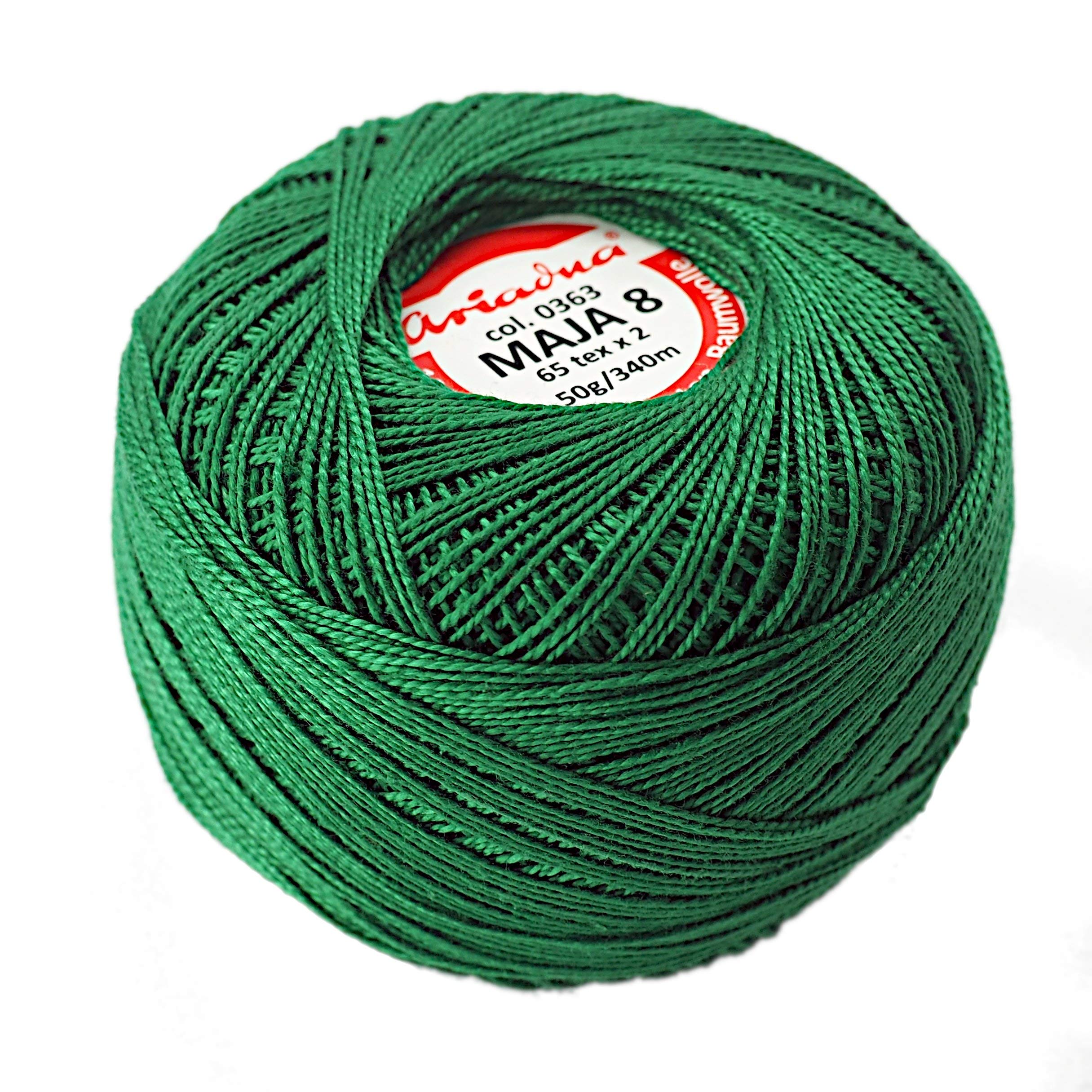 Pearl Crochet Cotton Embroidery Ball Yarn 229yd/210m Quality Thread 50g Size 8 Green (363)