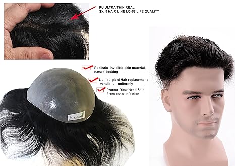 Ritzkart Pu Ultra Thin Real Skin 9x7 Human Hair Patch Non Surgical