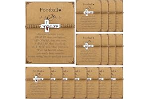 Aurelema Volleyball Soccer Football Softball Baseball Basketball Bracelets Gifts Adjustable Cross Charm Bracelets Party Favor Team Gifts with Inspirational Card for Teen Player