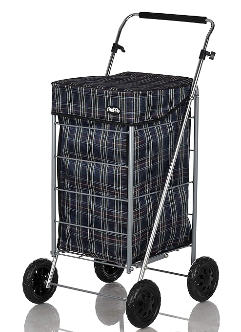 Shoppa Einkaufstrolley mit 4 Rädern, Einkaufstrolley, Einkaufstrolley Tartan A