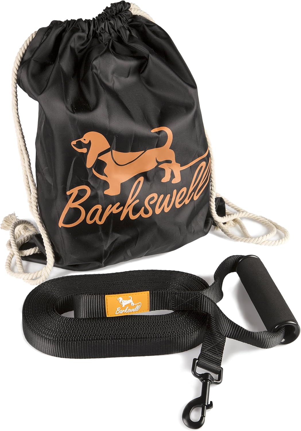Dog Training Lead - 30 Foot Long for Pups and Dogs - Padded Foam Barrel Handle - Free Carry Bag - Made from Strong Nylon - 1 Inch Wide
