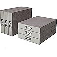 6 Pack 320 Grit Hand Sanding Block, Washable and Reusable Sanding Sponge Great for Pot Brush Pan Brush Sponge Brush Glasses Sanding Wood Sanding Metal Sanding (320 Grit)