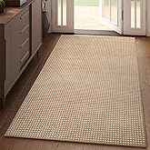 YDKGL Boho 3x5 ft Washable Area Rug Entryway Runner for Kitchen, Non Slip Woven Hallway Rugs Kitchen Mats for Floor Hall Rug Indoor Door Mat Carpet for Backdoor Bedroom Living Room, Easy Clean, Brown