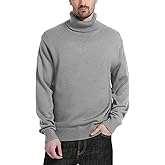 Kallspin Men's Turtleneck Sweaters Wool Blend Mid-Weight Highneck Pullover Sweaters