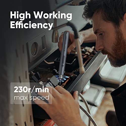 PKEY Electric Screwdriver, Cordless Screwdriver with 32 Magnetic Bits & 4 LED Lights, Torque Adjustment, Rechargeable 2000mAh Battery, Repair Tool Kit for Door Locks, Printers, Computer, Bicycle