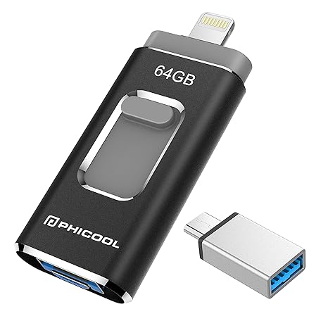 USB Stick 64GB Flash Speichererweiterung USB 3.0 Externer Speicherstick Flash Laufwerk Drive für Apple iOS iPhone iPod iPad H