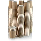 NYHI 150 10 oz Ripple Kraft Paper Cups Brown Hot Cold Cups 3 Layer Rippled Small Insulated Disposable Coffee Cups for Cappuccino Hot Cocoa or Iced Drinks