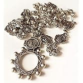 elegantmedical HANDMADE vintage silver rose beads Catholic OUR LADY OF FATIMA Rosary Necklace Cross Gift Box Italy crucifix