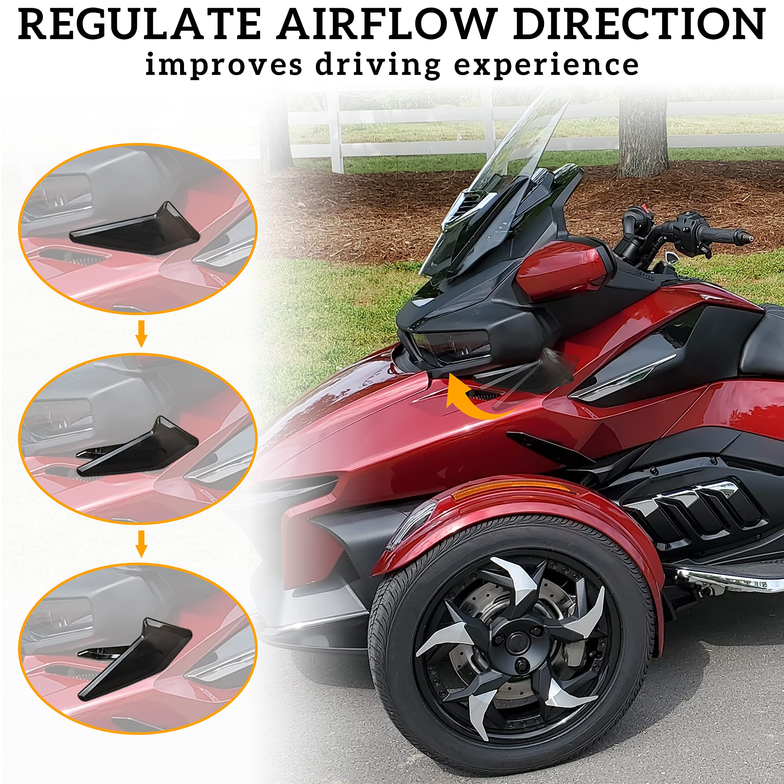Adjustable Side Wind Deflectors – Upper Can-Am Spyder | Mikeys General Sales