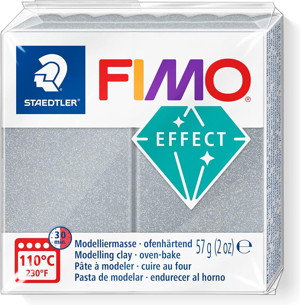 Staedtler FIMO Effect Metallic Silver 57g Polymer Modelling Clay 8010-81