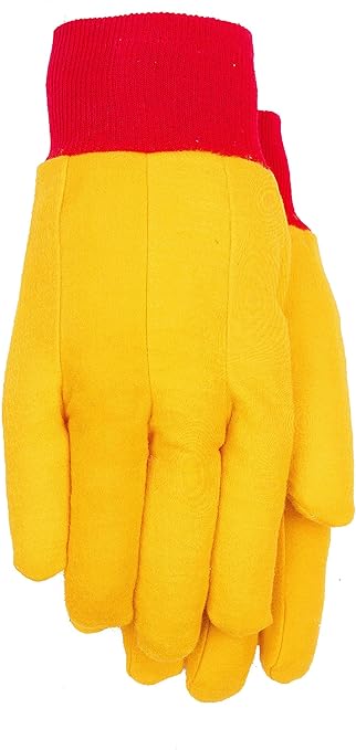 Amazon Com Midwest Gloves 144 Pair Pack Yellow Cotton Chore Work Gloves Large Yellow Red Garden Outdoor