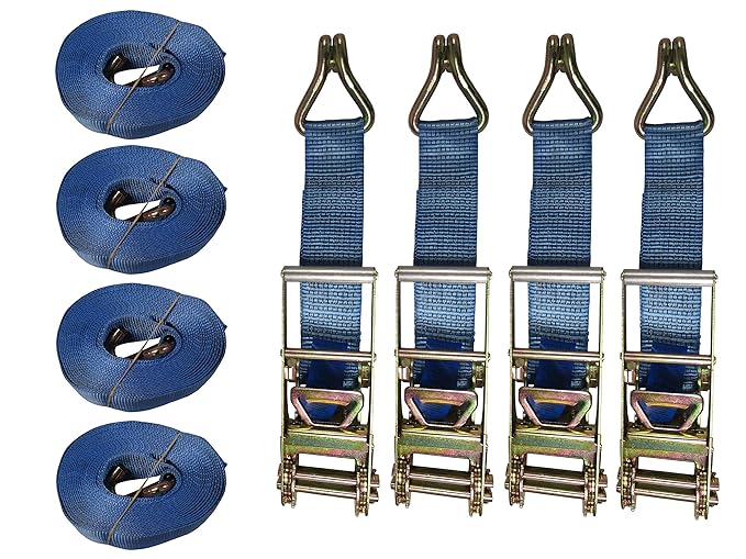 x4 75MM 15M 10T Ratchet Lashing Straps with Claw Hook Amazon.co.uk