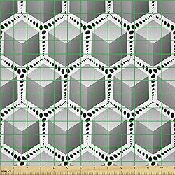 Lunarable Grey Abstract Fabric by The