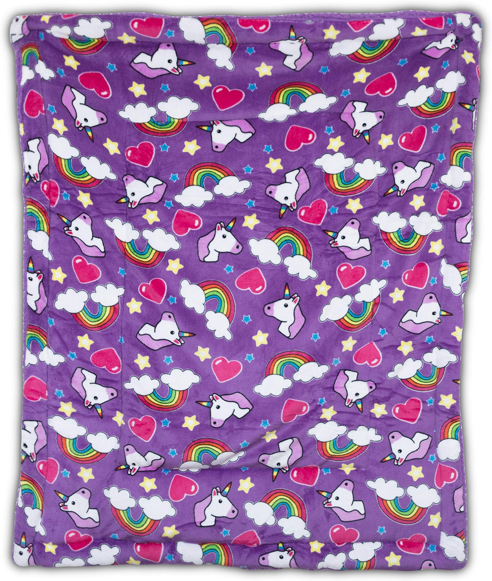 Elegant Home Kids Soft & Warm Purple Unicorn Sherpa Baby Toddler Girl Blanket Printed Borrego Stroller or Baby Crib or Toddler Bed Blanket Plush Throw 40X50 (Purple Unicorn)