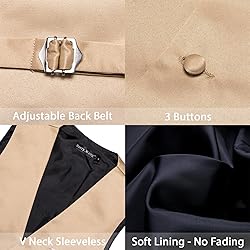 Barry.Wang Mens Champagne Suit Vest Bow Tie Set