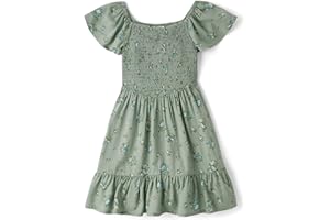 The Children's Place girls Floral Smocked Babydoll Dress