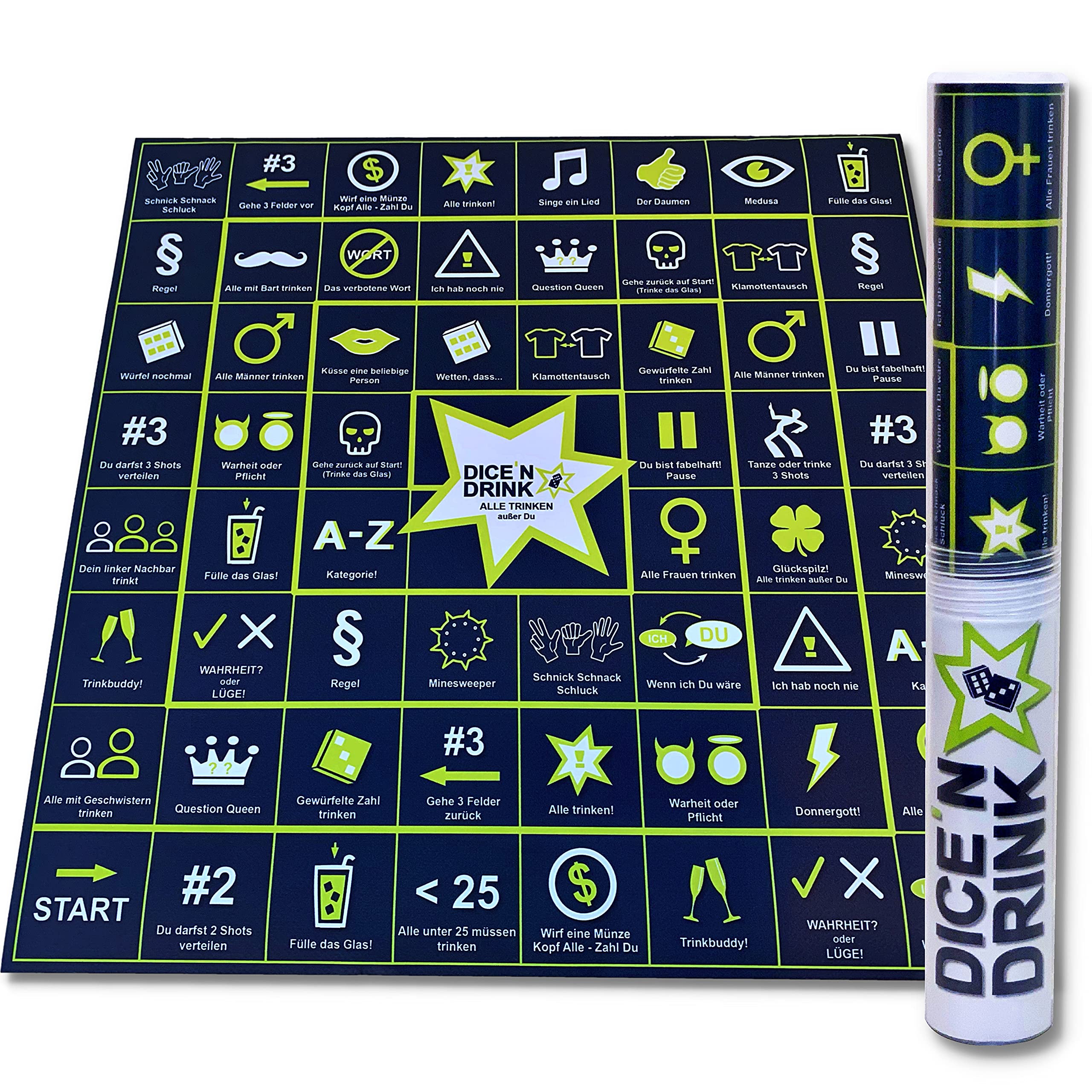 Dice'n Drink - The ultimate drinking game - party game from 18 - drinking game for festival - dice game - gift - board game - fun game evening - party items