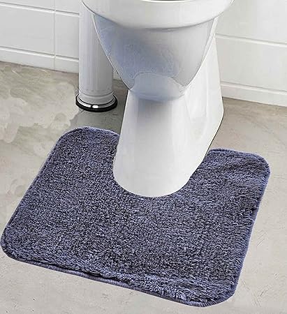 Natura Living Kridhay Rubber Back Contour Machine Washable Bathmat (40X40 cm, Charcoal)