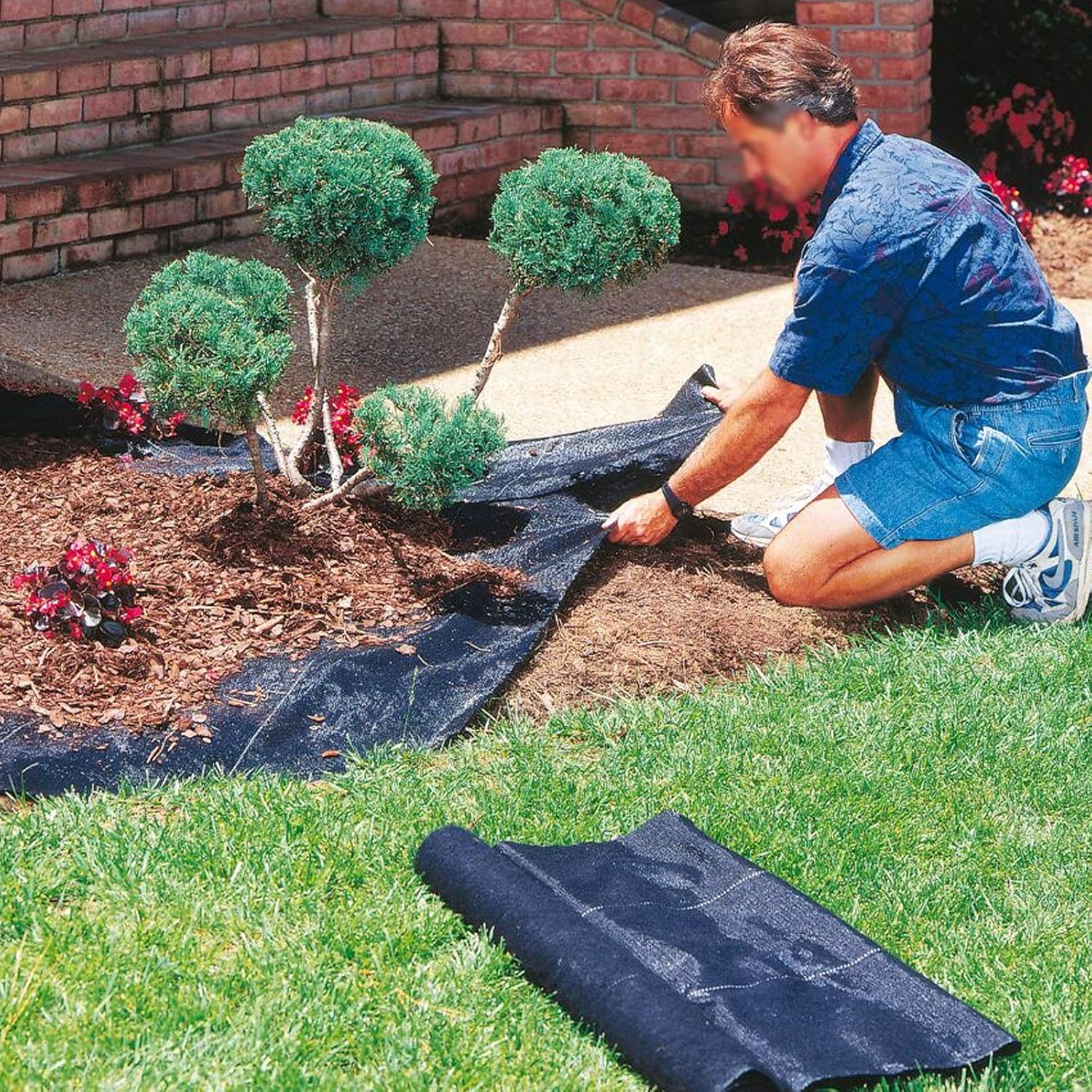 HOPATE Weed Control Fabric Heavy Duty Weed Barrier Fabric Black Garden