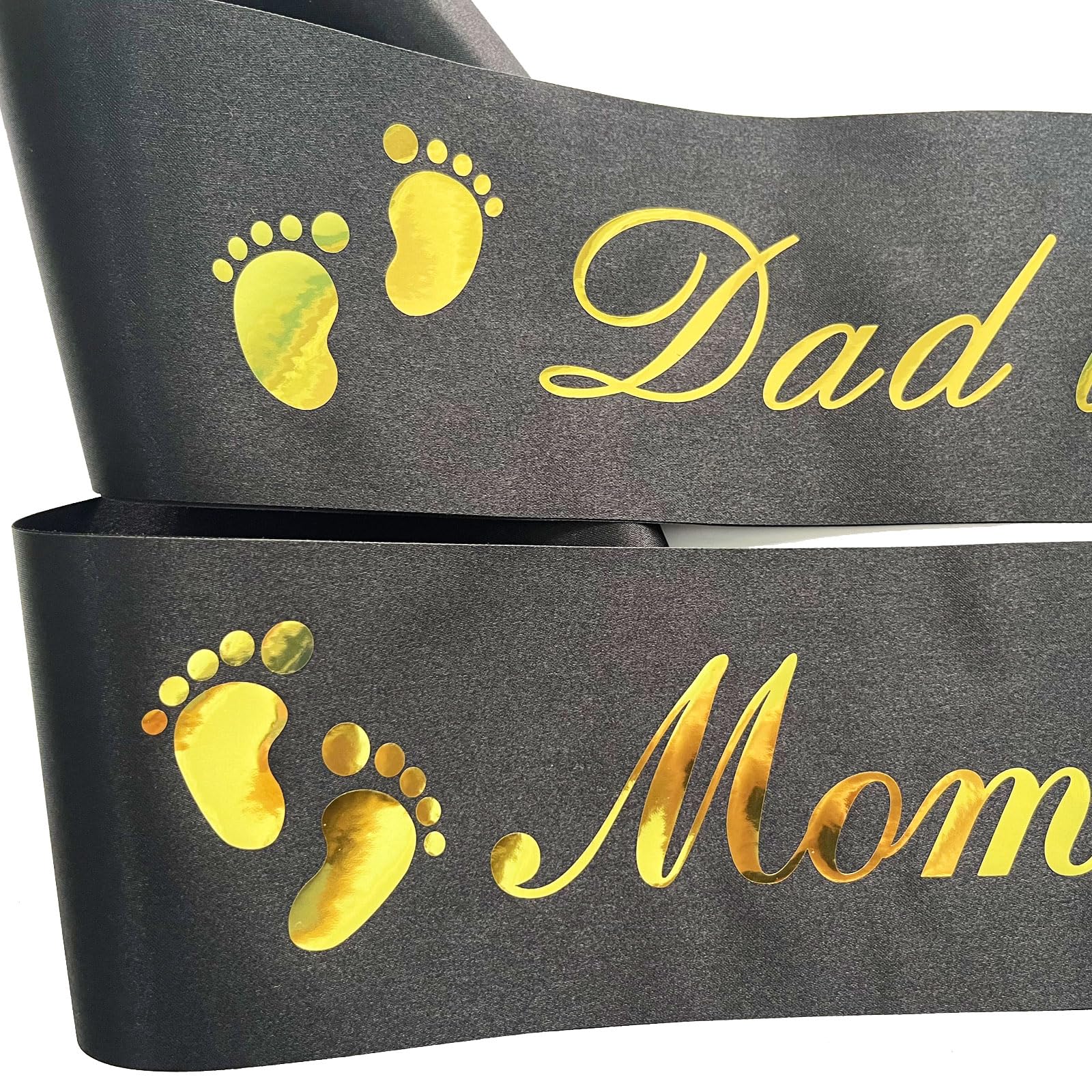 NAUXIUDSJS Mom To Be Sash, Dad to Be Sash, Gift Ideas for Soon to Be Parents, Pregnancy Announcement, Boy or Girl, Baby Shower Party Decorations, Gifts, Favors, Mommy Supplies Gender Reveal, Black