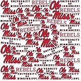 University of Mississippi Wordmark Logo 50ct Vinyl Large Deluxe Stickers Variety Pack - Laptop, Water Bottle, Scrapbooking, Tablet, Skateboard, Indoor/Outdoor