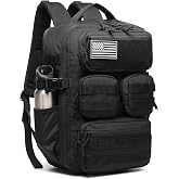 Wotony Tactical Backpack for Men, 25L/35L/45L EDC Backpack with Laptop Compartment, MOLLE System, Water-Resistant 900D Fabric, Multi-Pocket Travel Backpack for Hiking, Camping, Gym and Daily Use