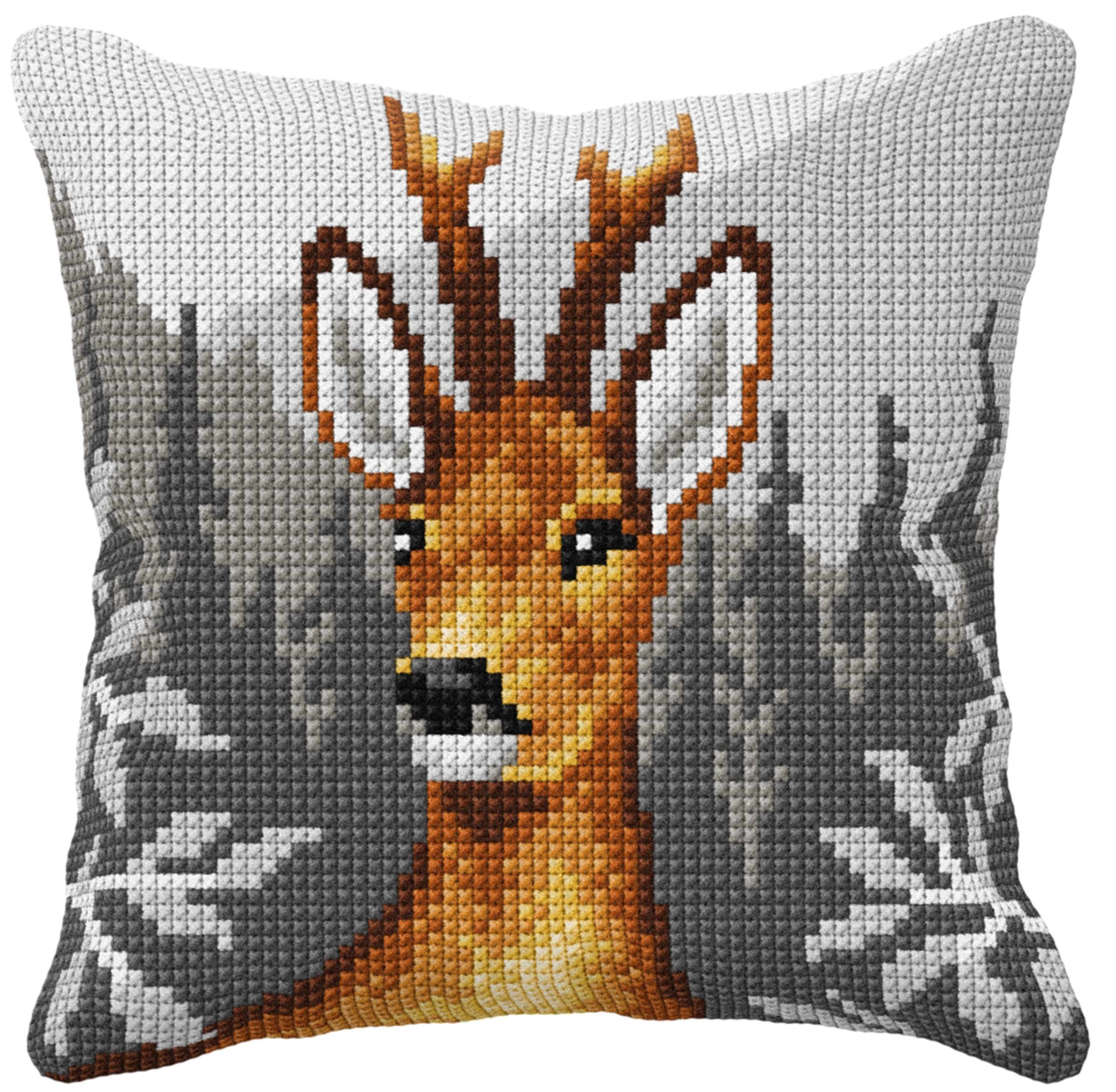 Orchidea - Cushion Cross Stitch Kit - Deer - Printed Canvas - 4.5 Count - for Adults - 99014, 40 x 40cm — image 1